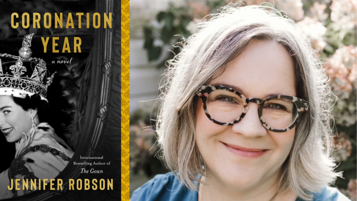 A book cover featuring a photo from Queen Elizabeth II's coronation and a photo of the book's author, a smiling woman with gray hair and glasses.