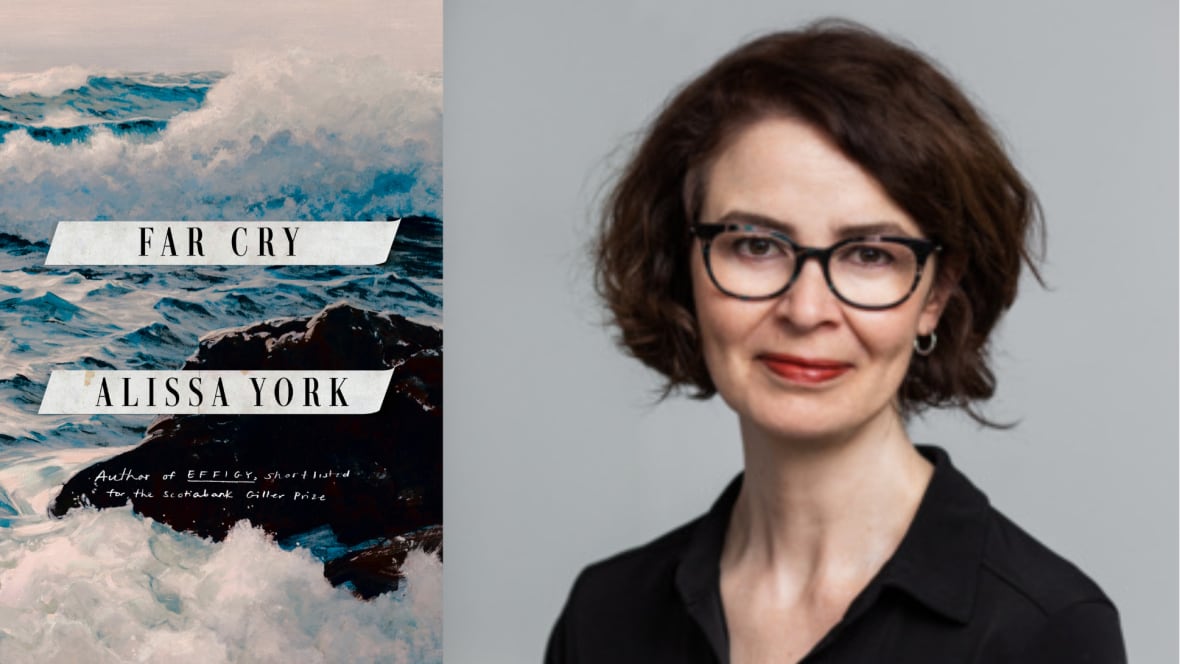 A book cover featuring a photo of  rocky ocean coast and the book's author, a woman with a short brown bob and glasses.