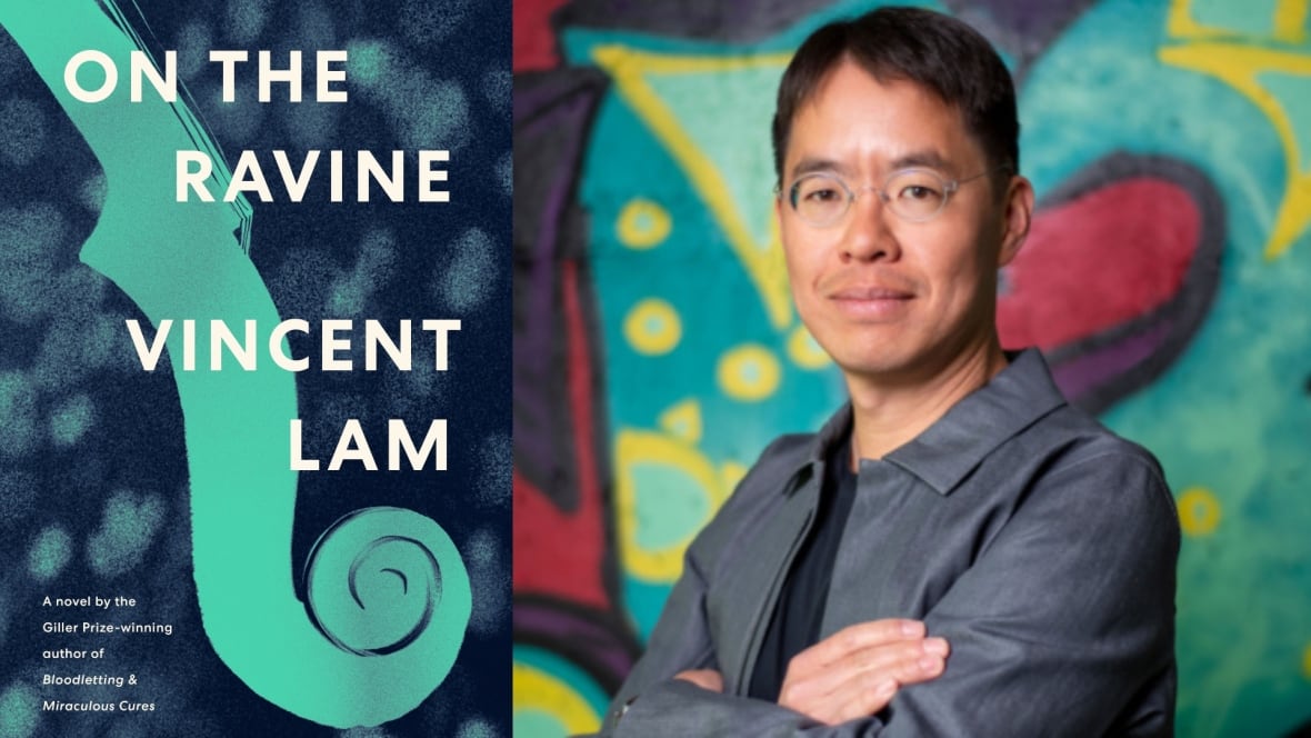 A blue book cover featuring an abstract green swirl. The book's author, a man with short black hair and glasses crossing his arms over his chest.