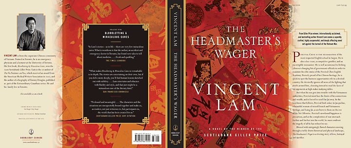 Full Canadian hardcover jacket of The Headmaster's Wager
